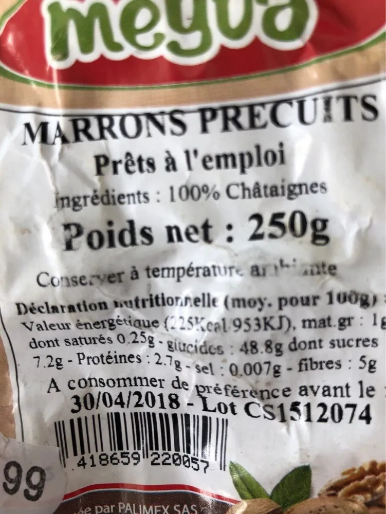Marrons precuits
