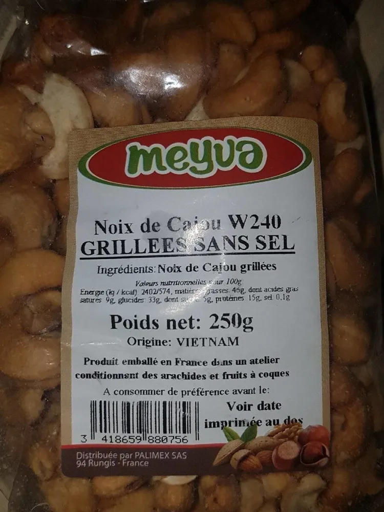Noix de cajou Grillees sans sel