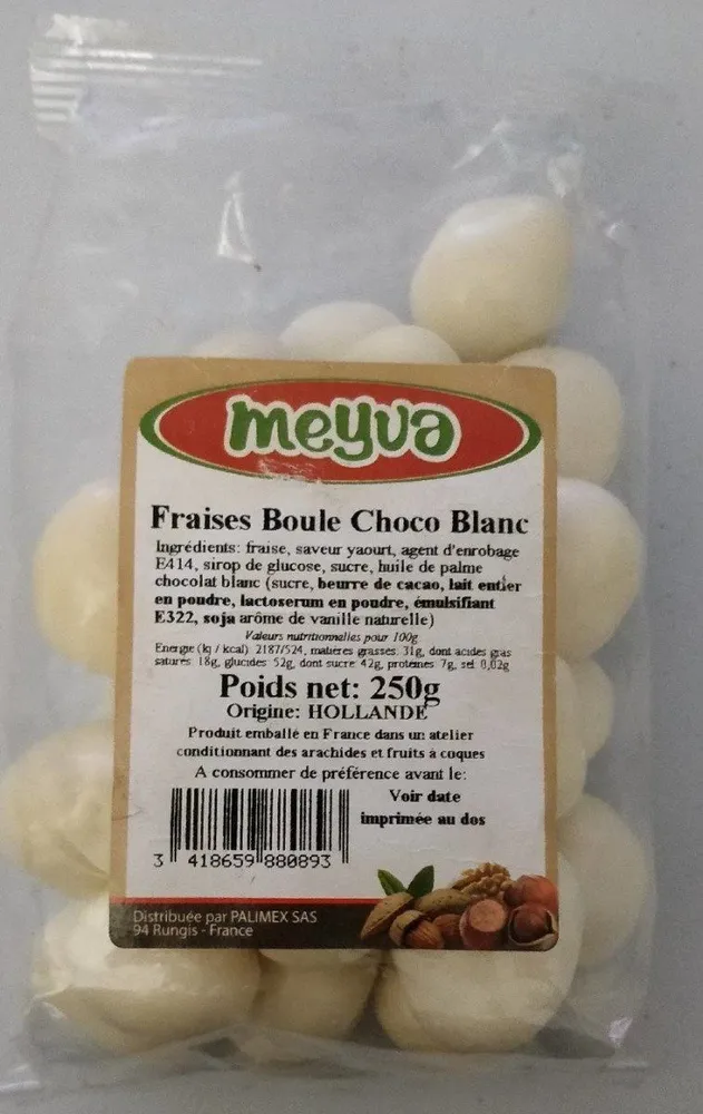 Fraise boule choco blanc
