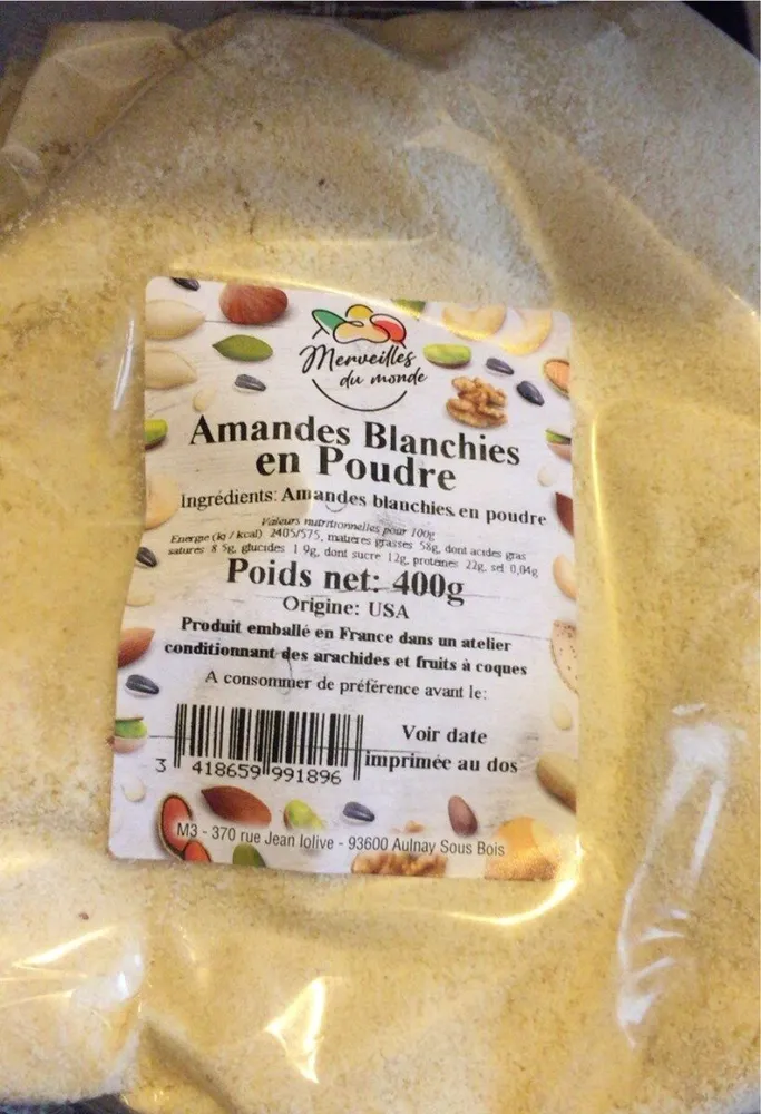 Amandes blanchies en poudre