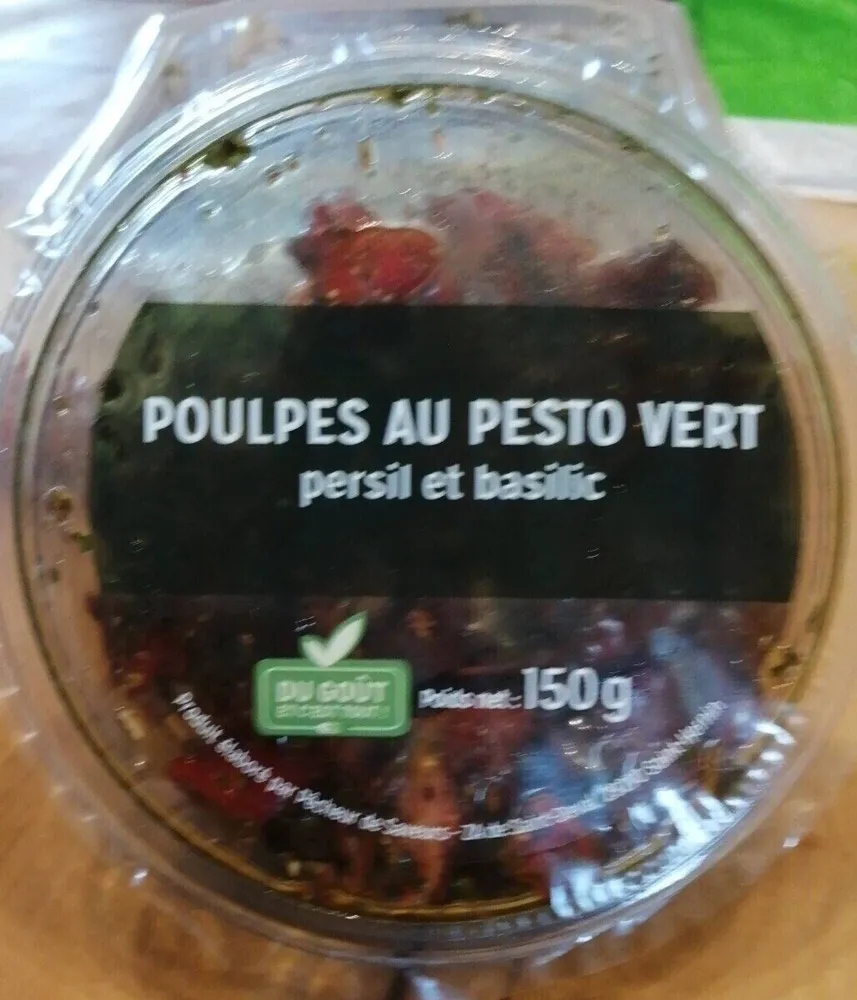Poulpes au pesto vert, persil et basilic
