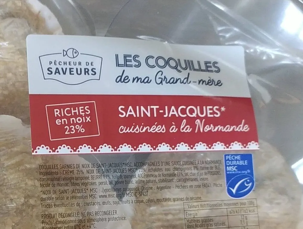 Coquilles saint jacques cuisinées à la normande