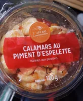 Calamars au piment d'Espelette marinés aux poivrons