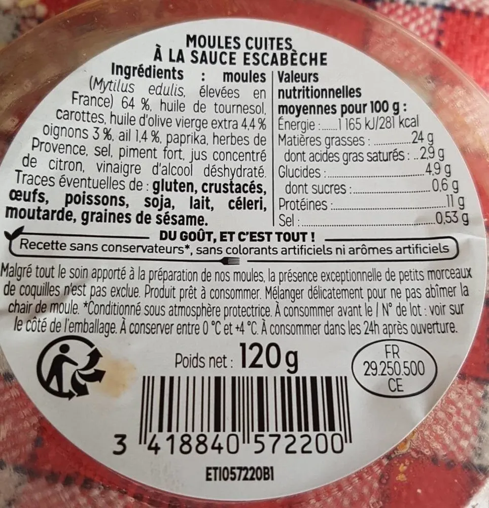 Moules à la sauce escabèche