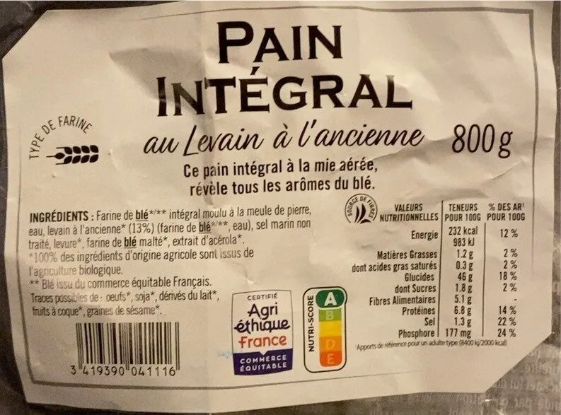 Pain intégral