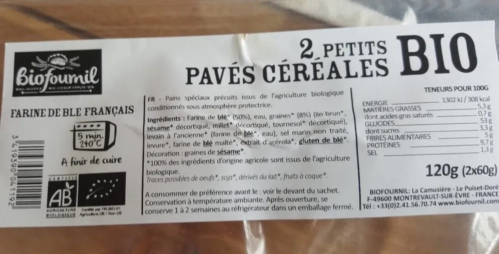 Pavés cereales bio