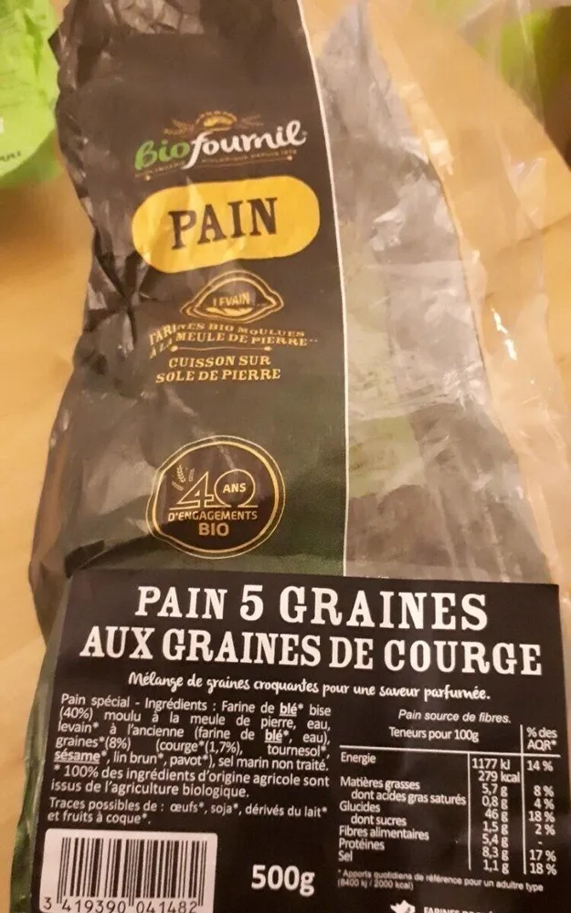 Pain 5 graines aux graines de courge