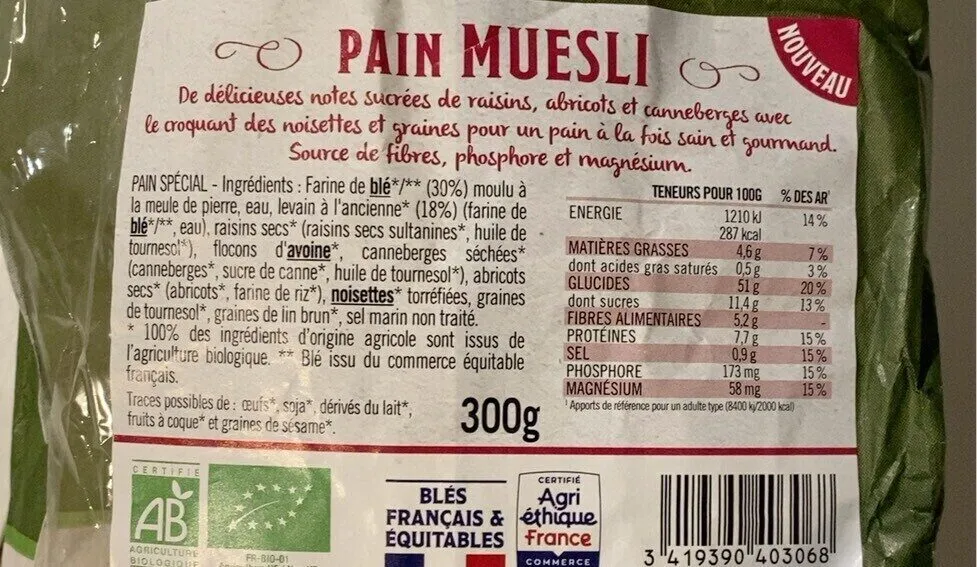 Pain muesli