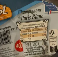 Champignons de Paris blanc