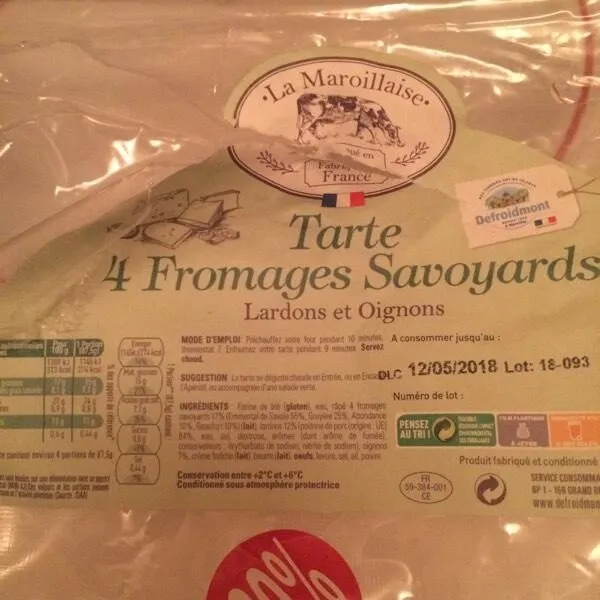 Tarte 4 fromages savoyards