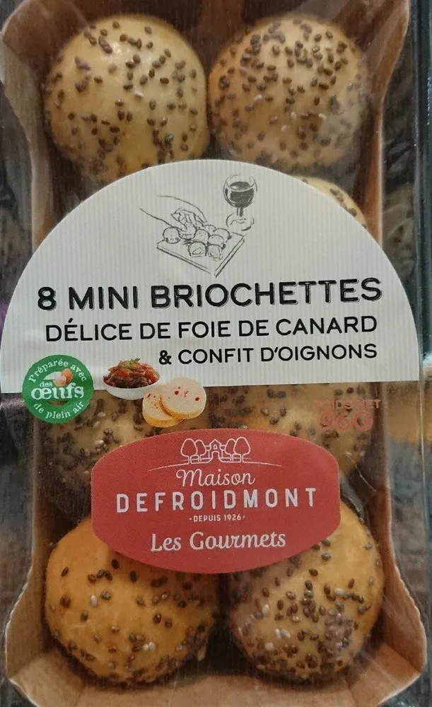 8 mini briochettes délice de foie gras & confit d'oignons
