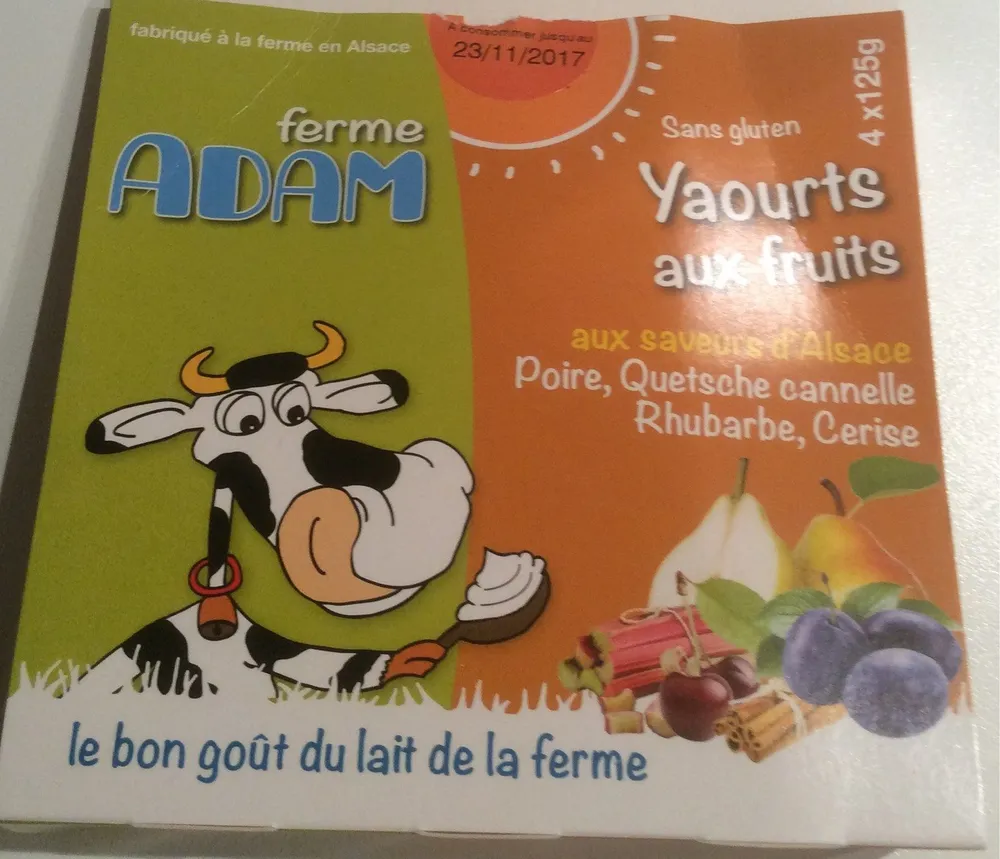 Yaourts aux fruits aux Saveurs d'Alsace Ferme Adam