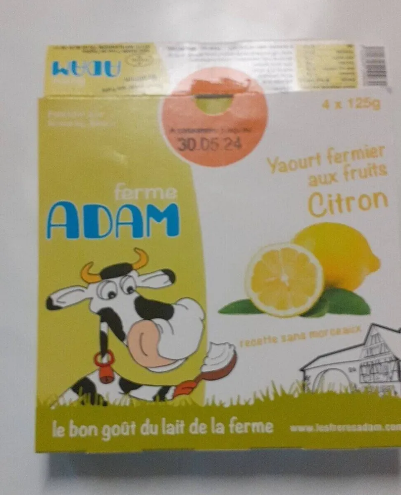 YAOURT fermier aux fruits citron
