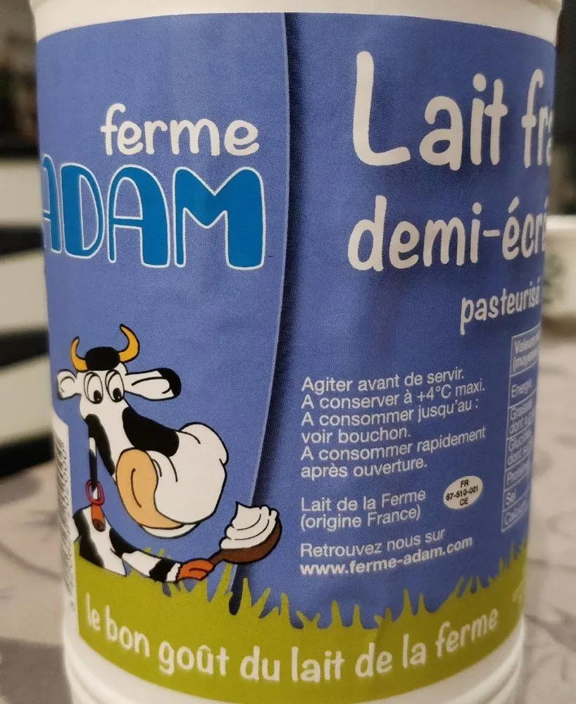 Lait frais demi-écrémé