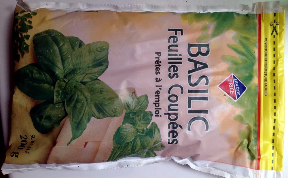 Basilic feuilles coupées prêtes à l'emploi