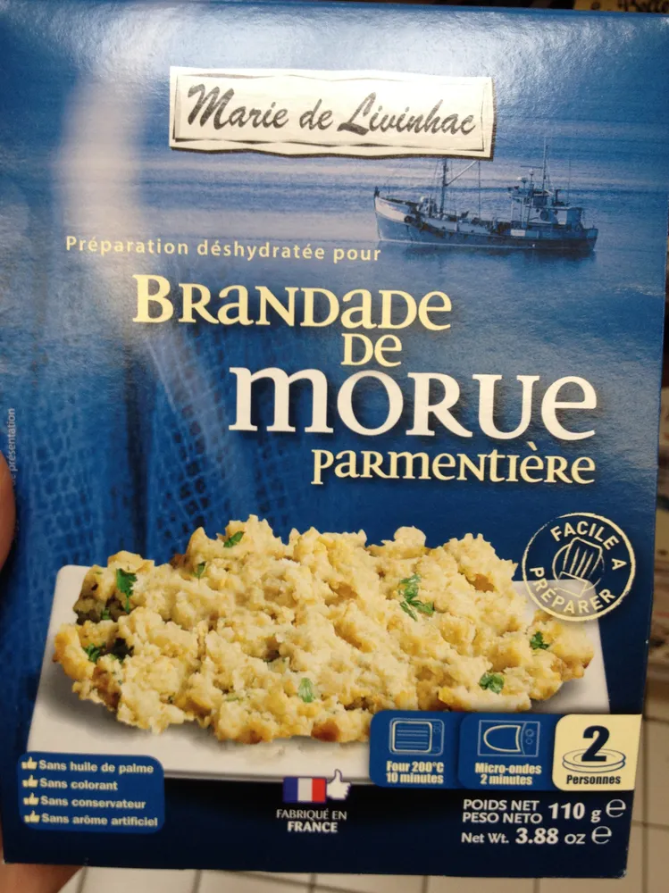 Préparation déshydratée pour brandade de morue parmentière