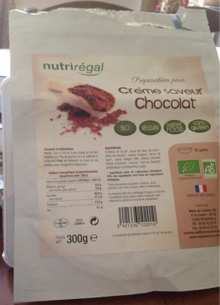 Nutrirégal crème saveur chocol