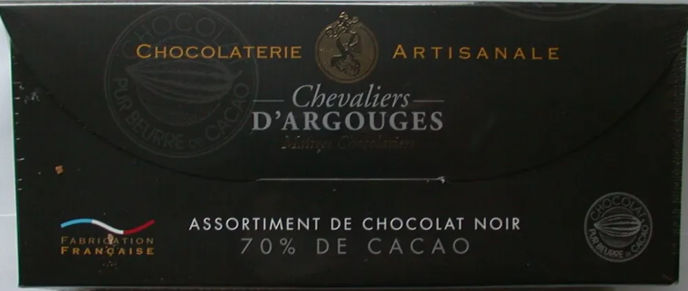 Assortiment de chocolat noir 70% de cacao