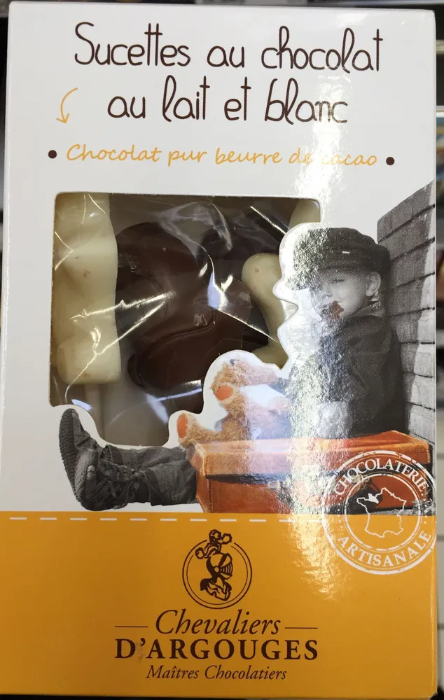 Sucettes au chocolat au lait et blanc