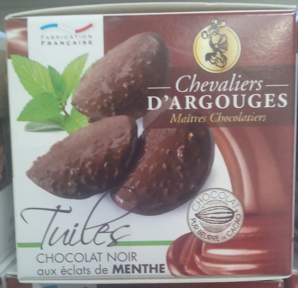 Tuiles Chocolat Noir aux Éclats de Menthe