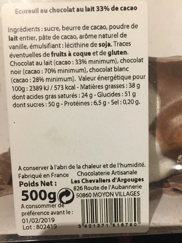 Ecureuil en chocolat
