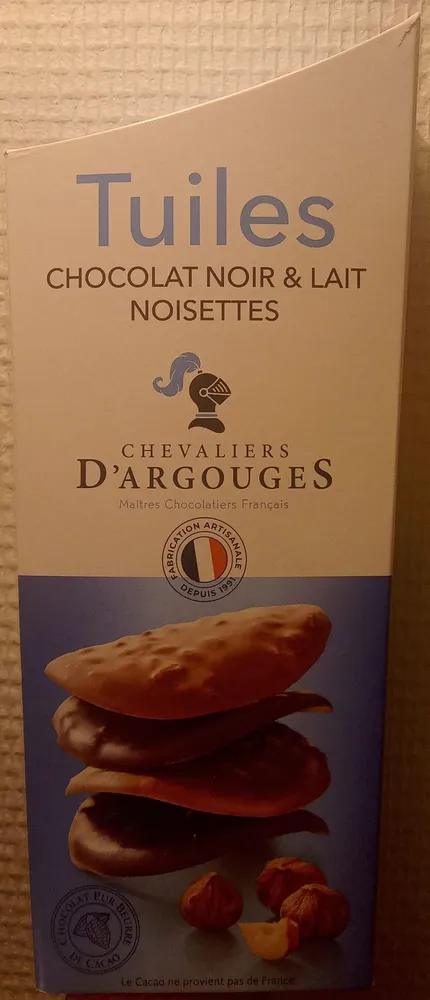 Tuiles chocolat noir et lait