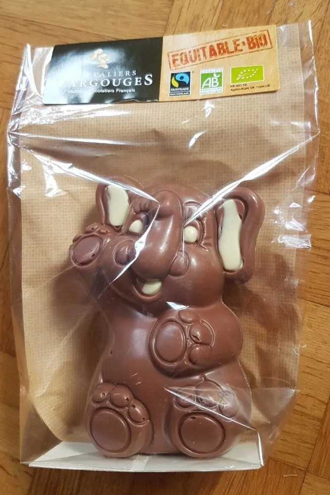 Eléphant en chocolat au lait 37%