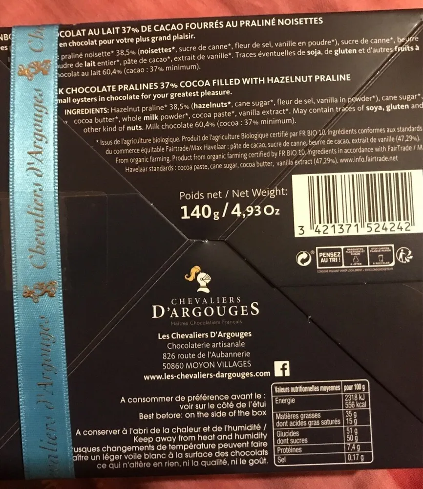 Huitres chocolat BIO