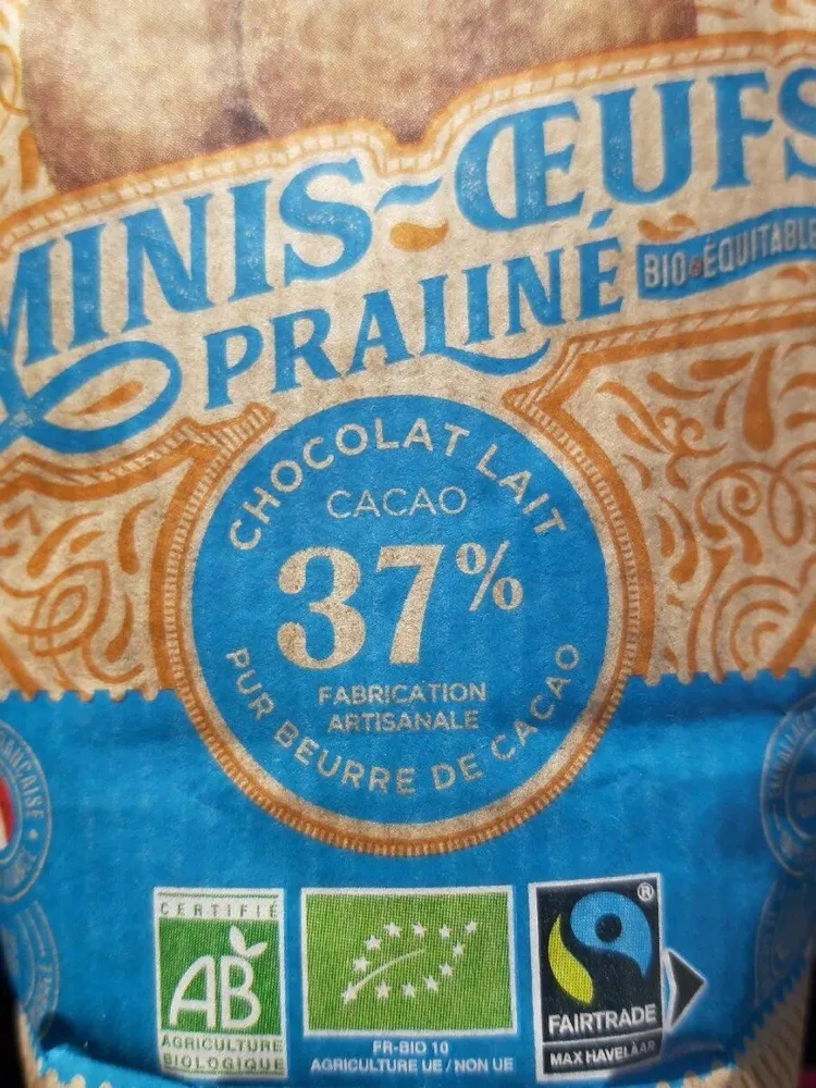 Minis œufs praliné bio Chevaliers D'Argouges