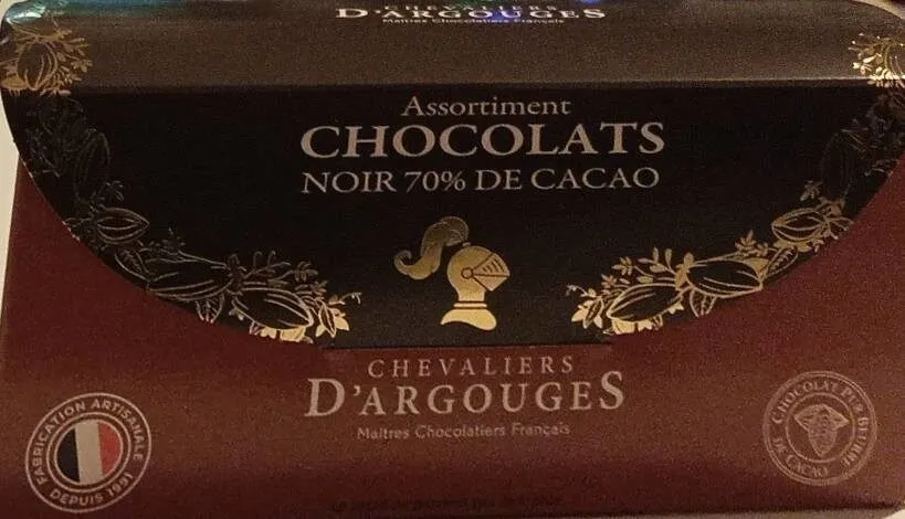Assortiment chocolats noir 70% de cacao