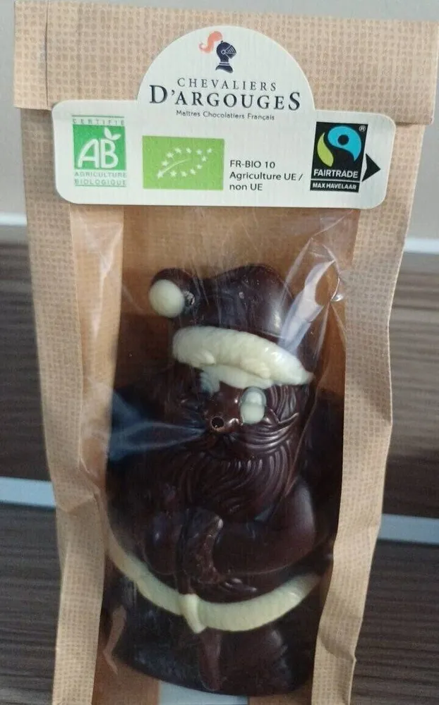 Père Noël au chocolat noir 72% de cacao bio