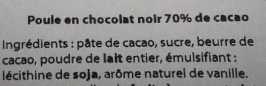 Poule en chocolat noir 70% de cacao