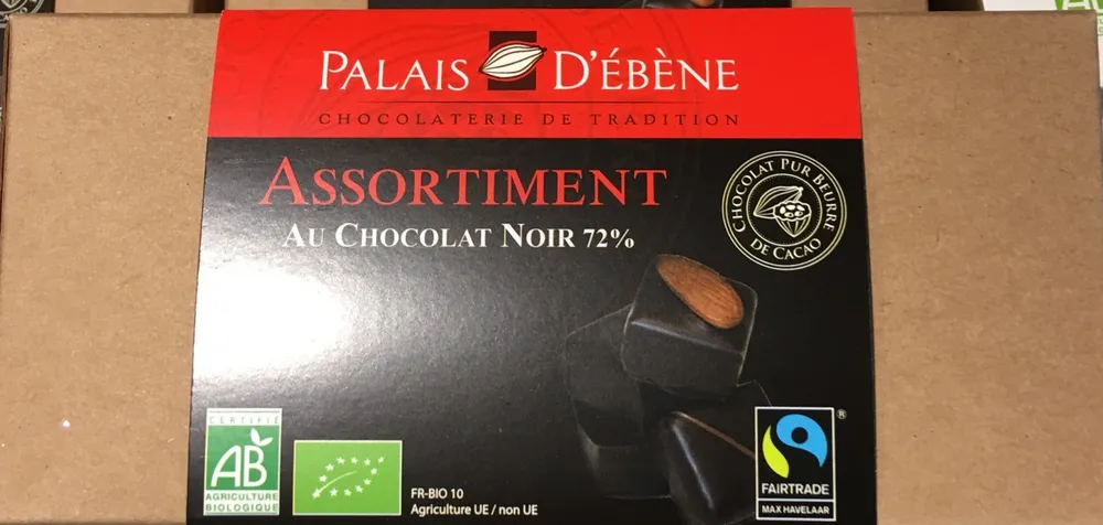 Assortiment de chocolats noir 72% de cacao