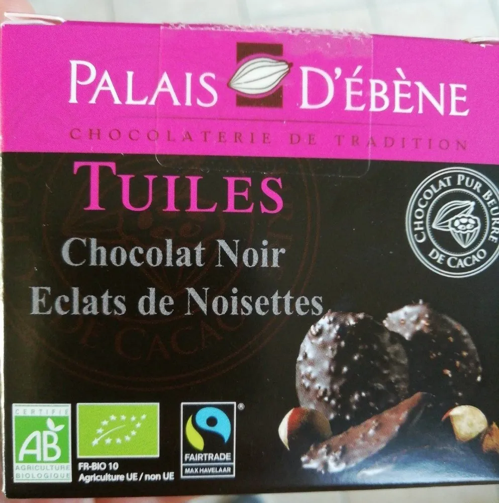 Tuiles chocolat noir éclats de noisettes