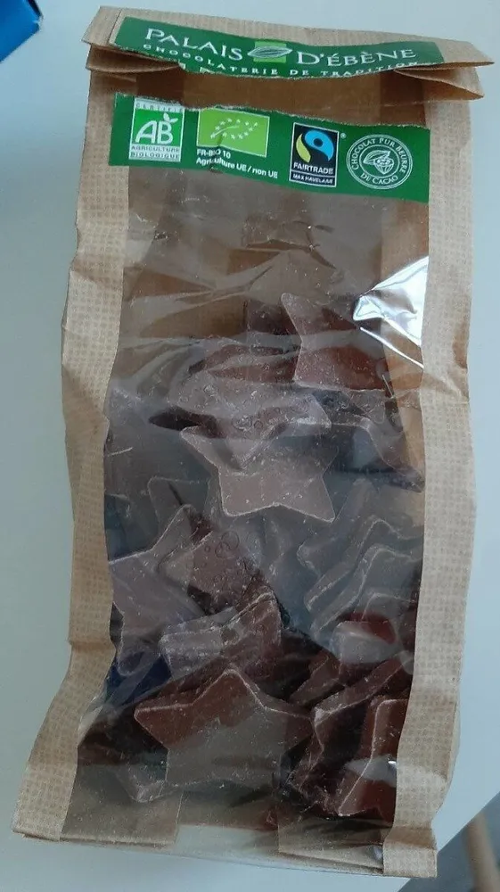 Étoiles de Noël chocolat au lait 37% de cacao