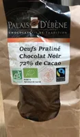 Oeufs praliné chocolat noir 72% de cacao
