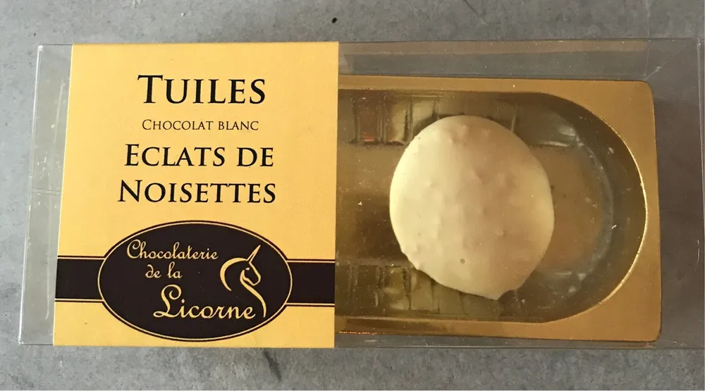 Tuiles chocolat blanc éclats de noisettes