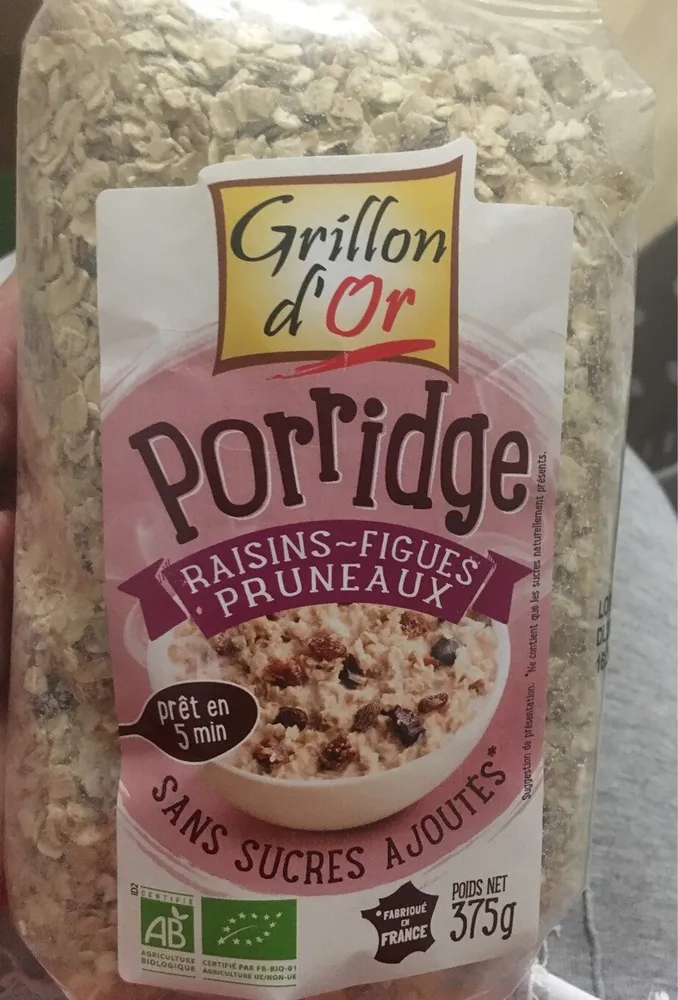 Porridge Raisins Figues Pruneaux