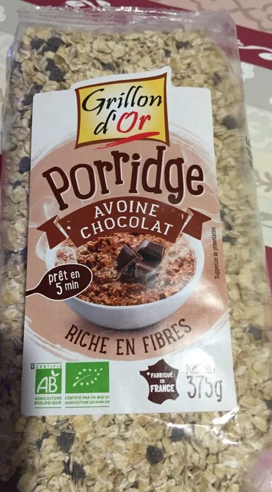 Porridge avoine chocolat