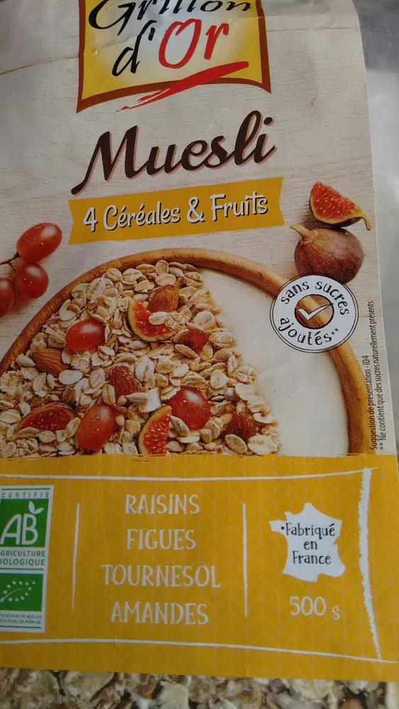 Muesli 4 Céréales & Fruits
