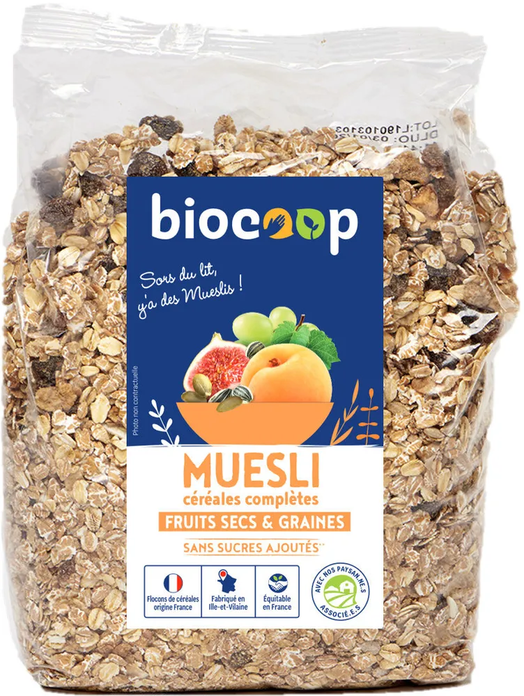 Muesli graines fruits secs