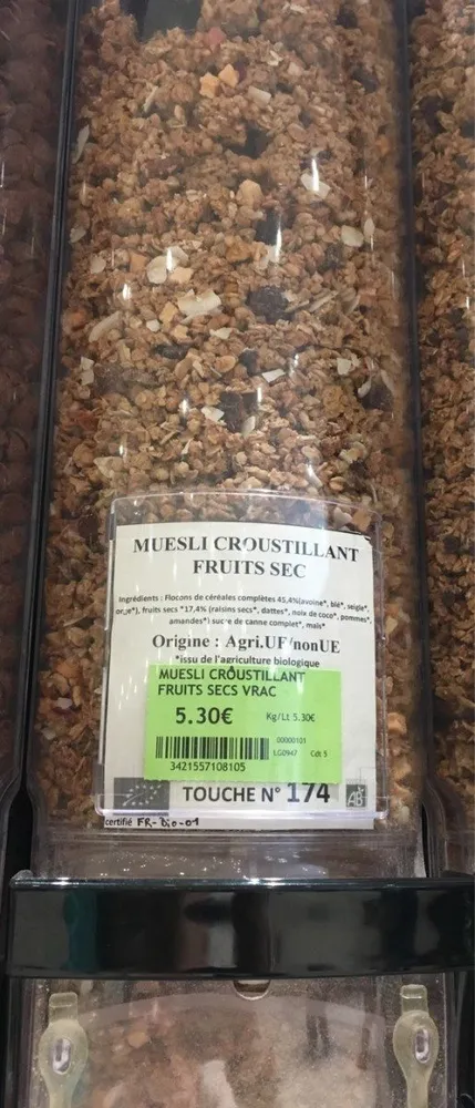 Muesli croustillant fruits sec