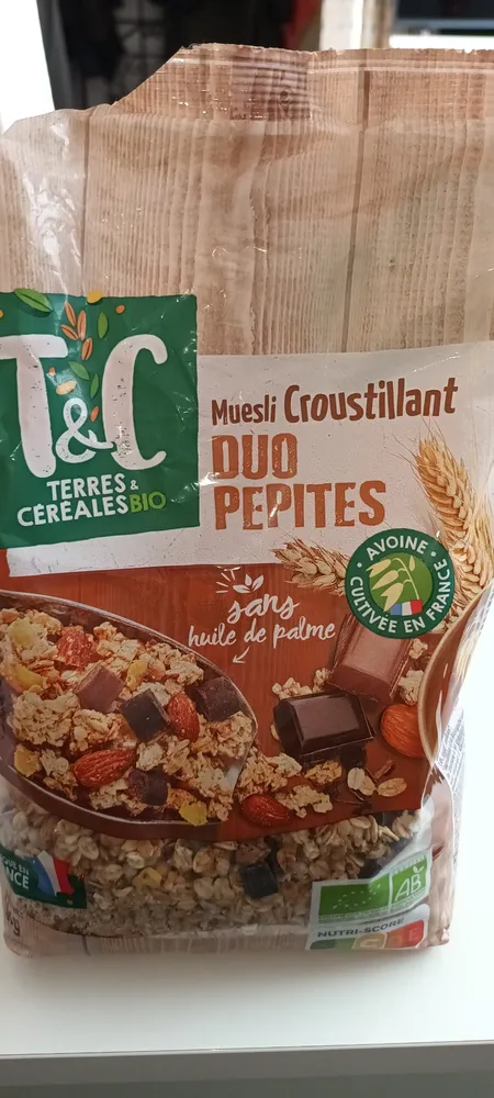 Muesli croustillant duo pépites