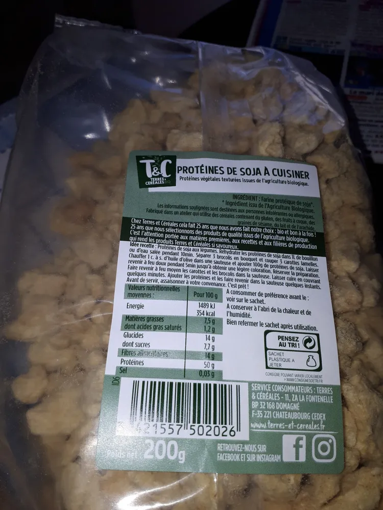 protéines de soja à cuisiner