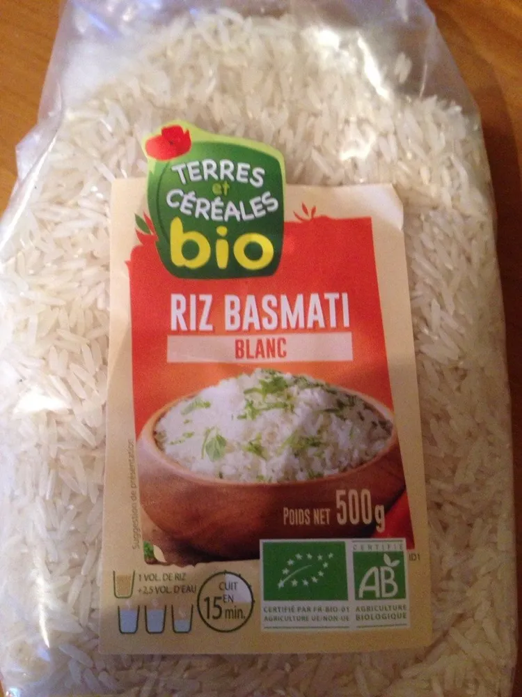 RIZ BASMATI BLANC BIO TERRES ET CEREALES 500G
