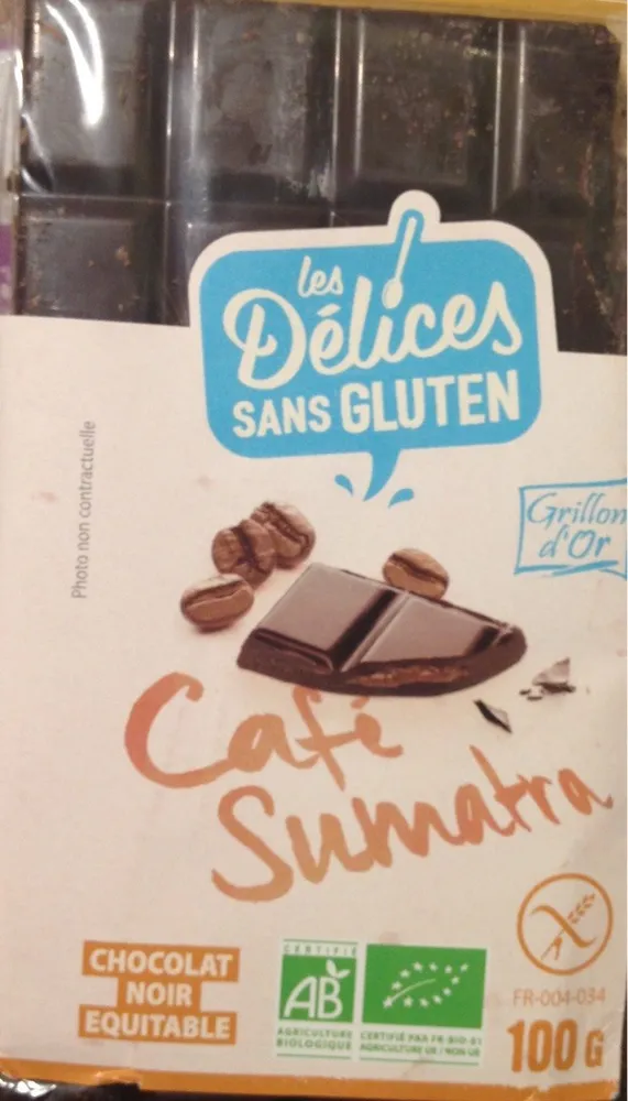 Chocolat Noir Au Café De Sumatra - 100G - Grillon D'or (céréco)