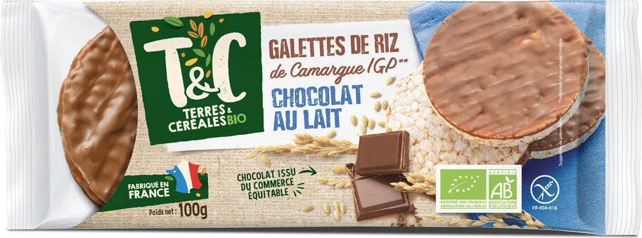 Galettes de riz nappées au chocolat au lait