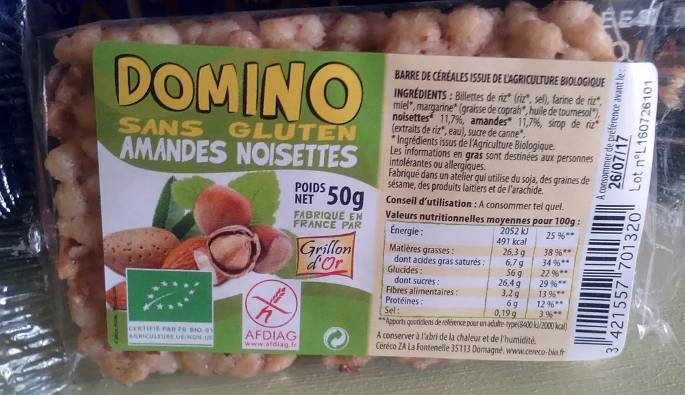 Domino Amandes Noisettes