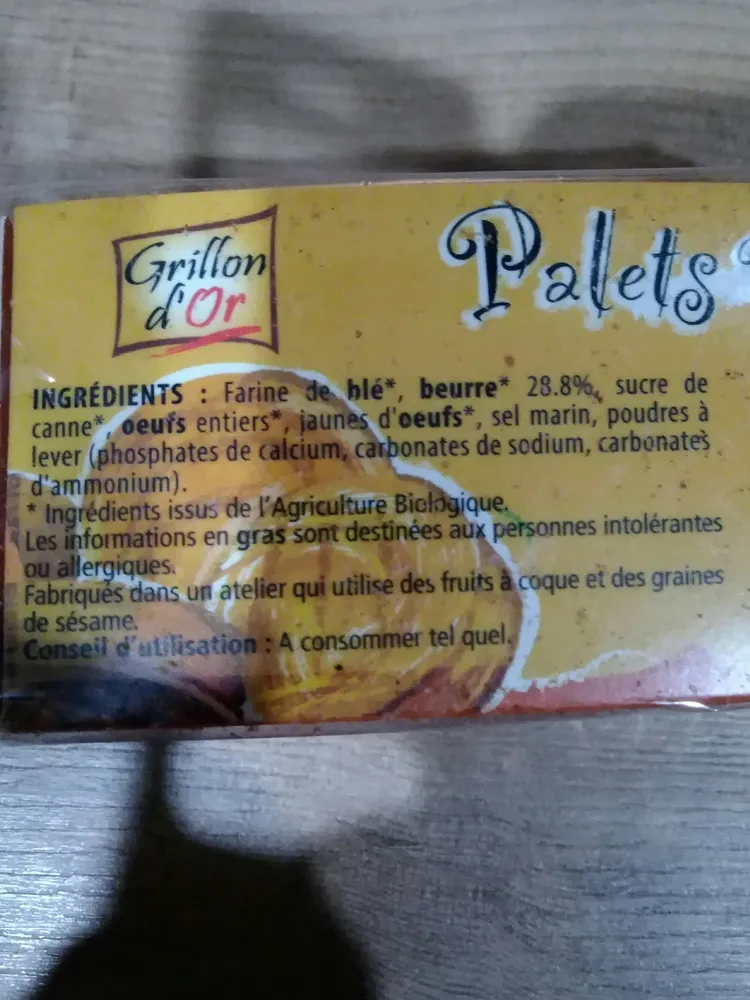 Palets Pur Beurre 115G Grillon Ab Bio