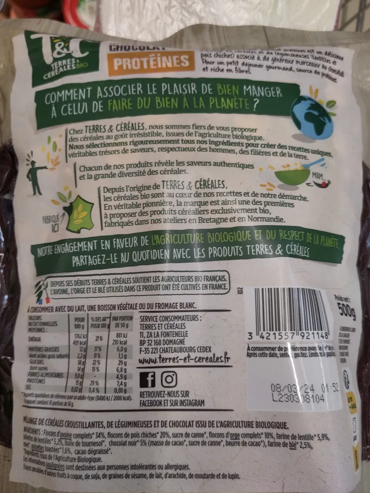 Muesli Croustillant Chocolat Protéines
